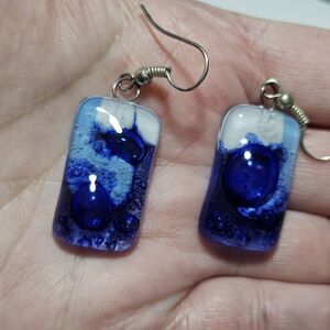 **Last Chance!! Final Sale** Rectangular Blue And White Rectangular Glass